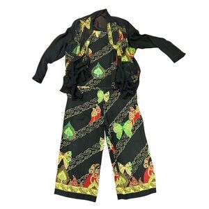 Harari 3-Piece 100% Silk Set – Top L, Cardigan L, Pants S